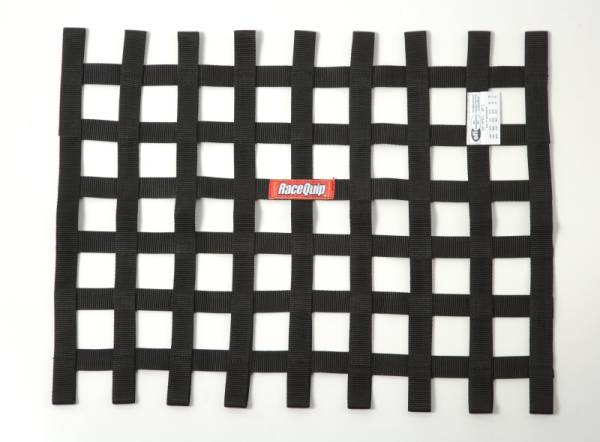 Racequip - Racequip Black 18in H x 24W SFI Ribbon Window Net - 725005