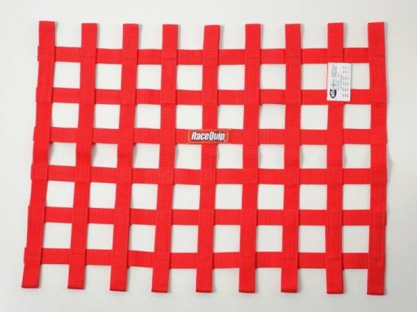 Racequip - Racequip Red 18in H x 24W SFI Ribbon Window Net - 725015