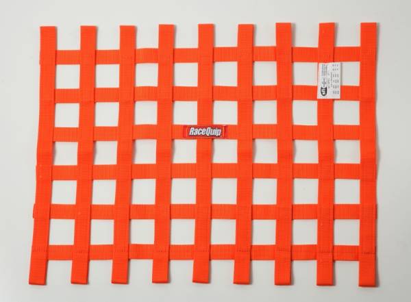 Racequip - Racequip Orange 18in H x 24W SFI Ribbon Window Net - 725045
