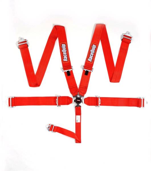 Racequip - Racequip Red SFI CAMLOCK 5pt PD Lap Seat Belt - 741011