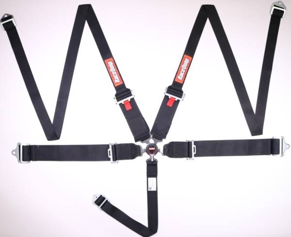 Racequip - Racequip Black SFI CAMLOCK 5pt PD Lap HNR Seat Belt - 745005