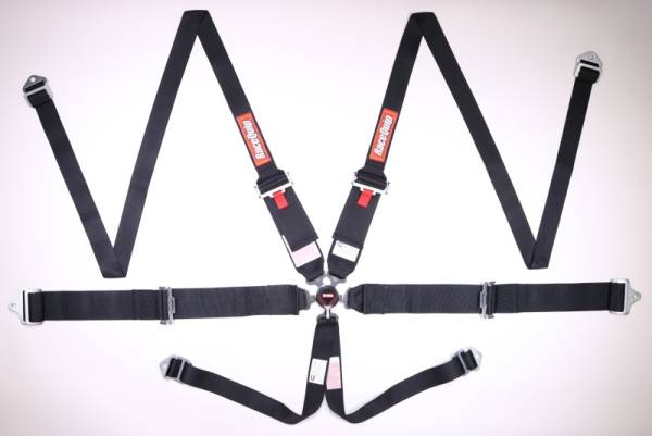 Racequip - Racequip Black SFI CAMLOCK 6pt PU Lap HNR Seat Belt - 747007