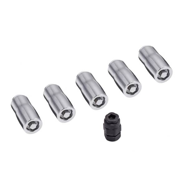 Rugged Ridge - Rugged Ridge Wheel Lock Nut Set 5 Nuts w/Key Chrome M14-1.5 - 16715.31