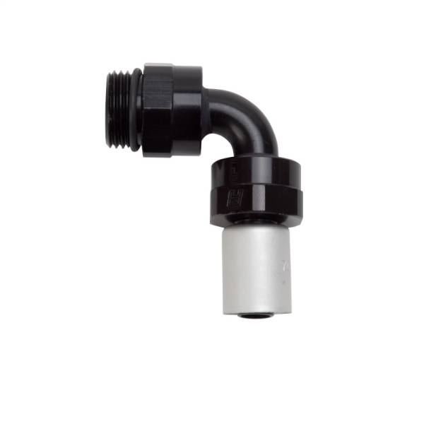Russell - Russell Performance -8 SAE Port Male to -8 AN Hose 90 Degree Crimp On Hose End - Black Anodized - 610840