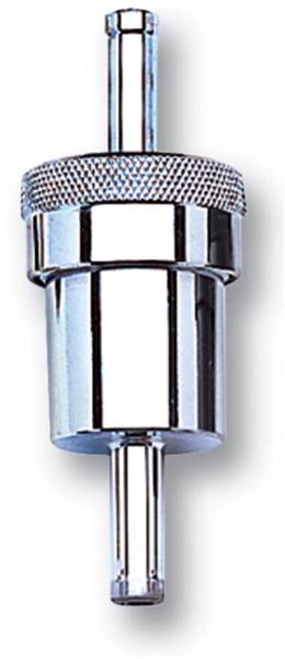 Russell - Russell Performance Chrome Street Fuel Filter (3in Length 1-1/8in diameter 5/16in inlet/outlet) - 645060