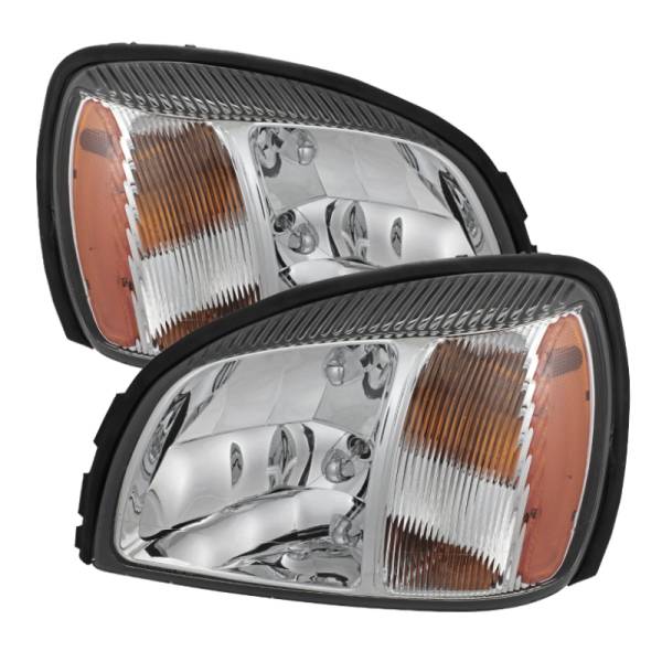 SPYDER - SPYDER Xtune Cadillac Deville 2000-2005 Crystal Headlights Chrome HD-JH-CADDEV00-AM-C - 5079817