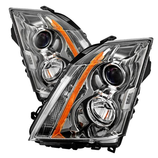 SPYDER - SPYDER Xtune Cadillac Cts 08-12 / CTS-V 09-12 Halogen Onlyprojector Headlights Chrome HD-JH-CACTS08-AM-C - 9027246