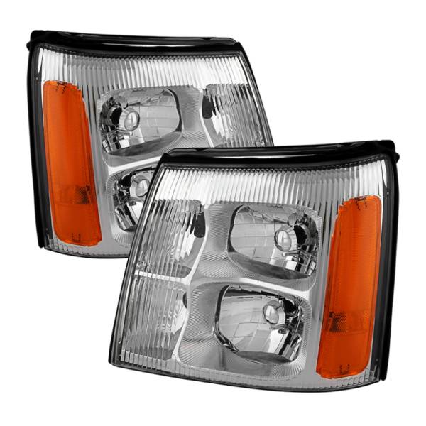 SPYDER - SPYDER Xtune Cadillac Escalade Hid Model Only 2003-2006 OEM Style Headlights Chrome HD-JH-CAES03-HID-C - 9029608