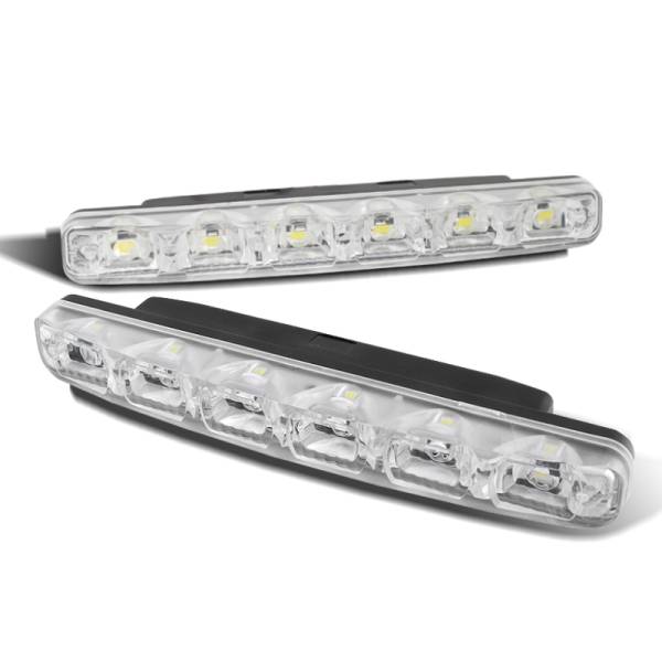 SPYDER - SPYDER Xtune G2 Universal Drl 6 White LED X 0.5W Day Time Running Lights Clear CBL-DRL-6LED3W-C - 9932915