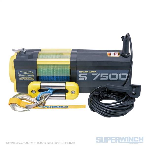 Superwinch - Superwinch 7500 LBS 12V DC 5/16in x 54ft Synthetic Rope S7500 Winch - 1475201