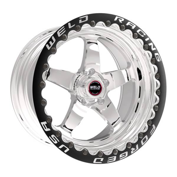 Weld - Weld S71 15x11 / 5x115 BP / 6.5 BS (Medium Pad) Polished Wheel Black SBL MT - Beadlock - 71MP511W65F