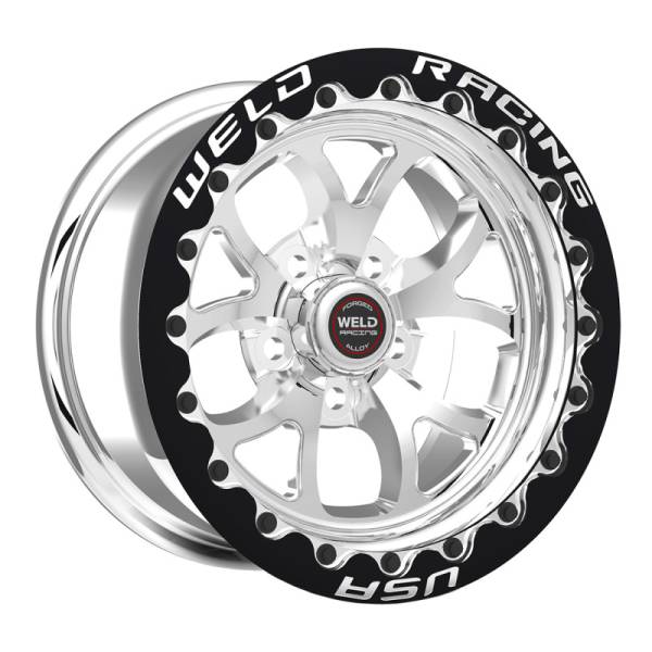 Weld - Weld S76 17x10 / 5x115 BP / 6.7 BS Polished Wheel (High Pad) - Black Single Beadlock - 76HP7100W67F