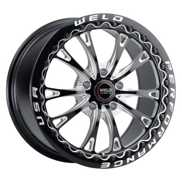 Weld - Weld Belmont Beadlock 18x12 / 5x120.65 BP / ET55 BS8.7 Gloss BLK MIL DIA 78.1 - S90882063P55