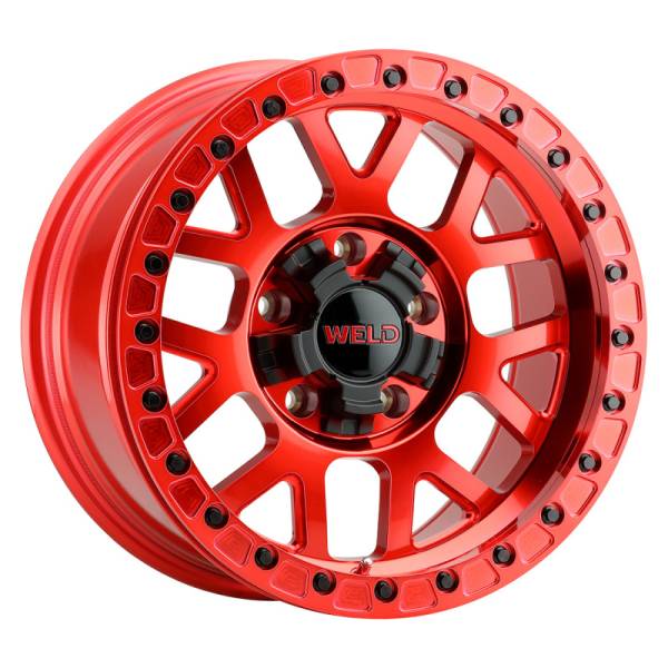 Weld - Weld Off-Road W905 17X9 Cinch Beadlock 6X135 6X139.7 ET-12 BS4.50 Candy Red / Red Ring 106.1 - W90579098450