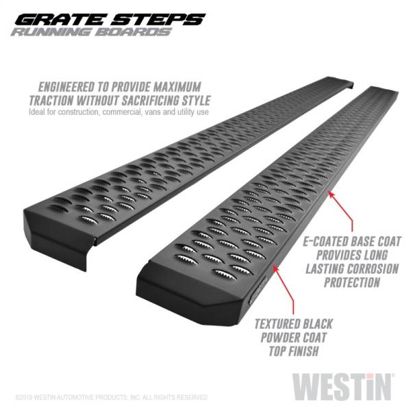 Westin - Westin Grate Steps Running Boards 90 in - Textured Black - 27-74745