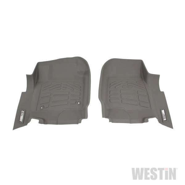 Westin - Westin 2017-2018 Ford Super Duty Regular/Super/Crew Cab Wade Sure-Fit Floor Liners Front - Gray - 72-120084