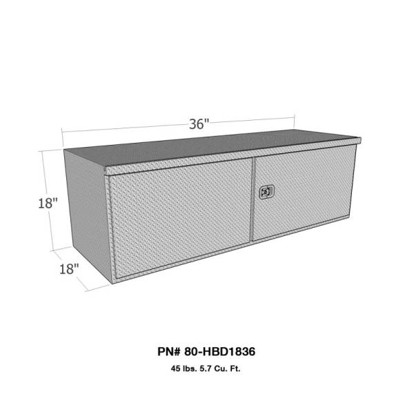 Westin - Westin/Brute HD Under Body 18in x 36in Barn Door w/ 3 Part Latch - Aluminum - 80-HBD1836