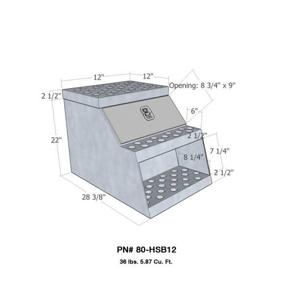 Westin - Westin/Brute HD Step Box 12in HD Step Box 12in - Aluminum - 80-HSB12