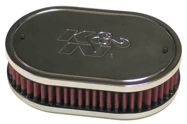 K&N Engineering - K&N Engineering Custom Oval Race Filter Red 7in O/S L x 4.5in O/S W x 2in H - 56-1030