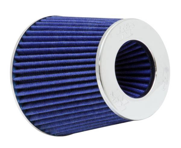 K&N Engineering - K&N Engineering Universal Air Filter Chrome Round Tapered Blue - 4in Flange ID x 1.125in Flange Length x 5.5in H - RG-1001BL