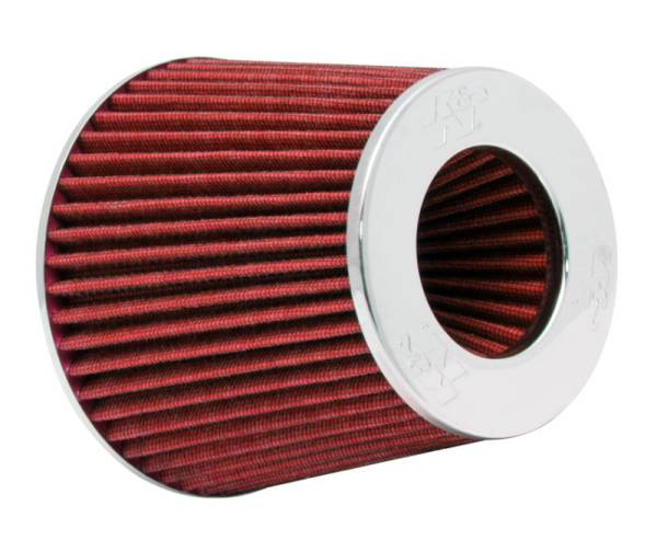 K&N Engineering - K&N Engineering Universal Air Filter Chrome Round Tapered Red - 4in Flange ID x 1.125in Flange Length x 5.5in H - RG-1001RD