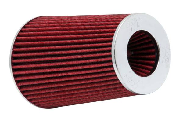 K&N Engineering - K&N Engineering Universal Air Filter Chrome Round Tapered Red - 4in Flange ID x 1.125in Flange Length x 9.5in H - RG-1002RD