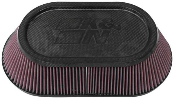 K&N Engineering - K&N Engineering Universal Carbon Fiber Filter 4in Flange / 10in x 7.875in B / 13.75in x 7.438in T / 4.813in H - RP-6103