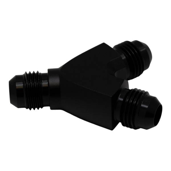 DeatschWerks - DeatschWerks 6AN Male Flare to 6AN Male Flare to 6AN Male Flare Y Fitting - Anodized Matte Black - 6-02-0701-B