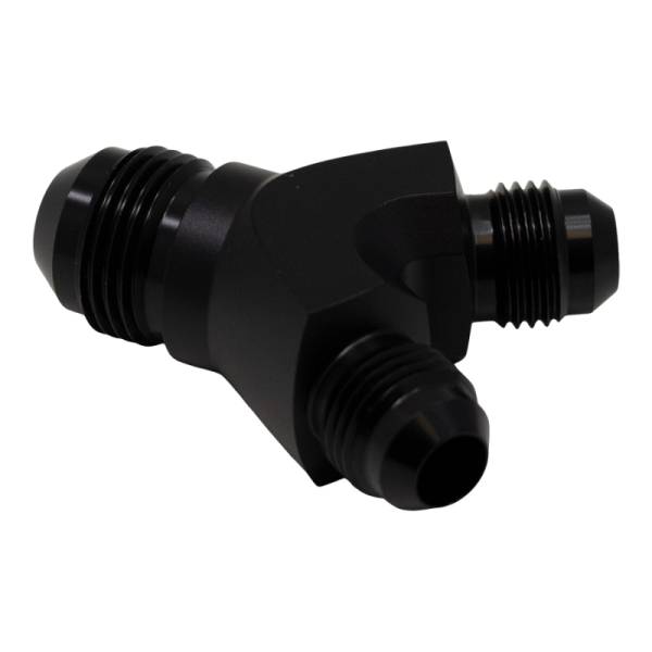 DeatschWerks - DeatschWerks 6AN Male Flare to 6AN Male Flare to 8AN Male Flare Y Fitting - Anodized Matte Black - 6-02-0702-B