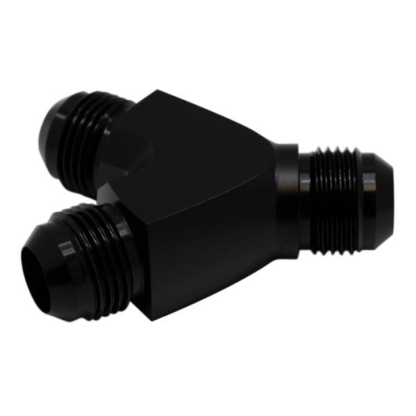 DeatschWerks - DeatschWerks 10AN Male Flare to 10AN Male Flare to 10AN Male Flare Y Fitting - Anodized Matte Black - 6-02-0707-B