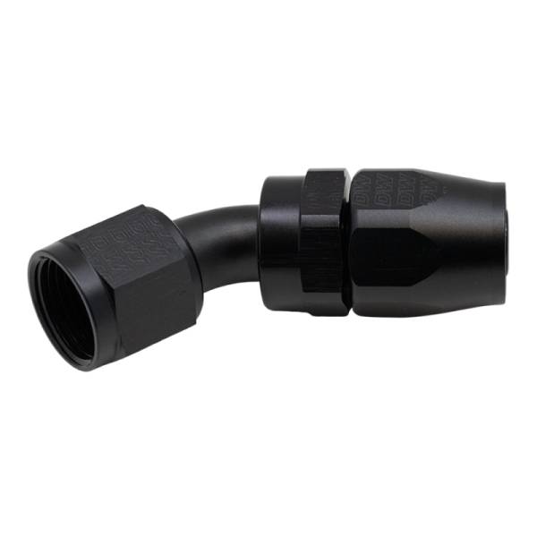 DeatschWerks - DeatschWerks 10AN Female Swivel 45-Degree Hose End CPE - Anodized Matte Black - 6-02-0810-B