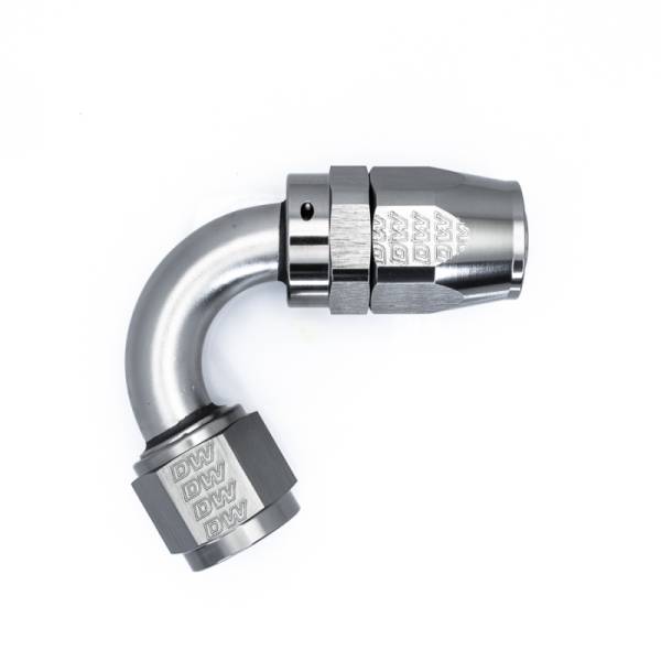 DeatschWerks - DeatschWerks 10AN Female Swivel 120-Degree Hose End CPE - Anodized Titanium - 6-02-0826