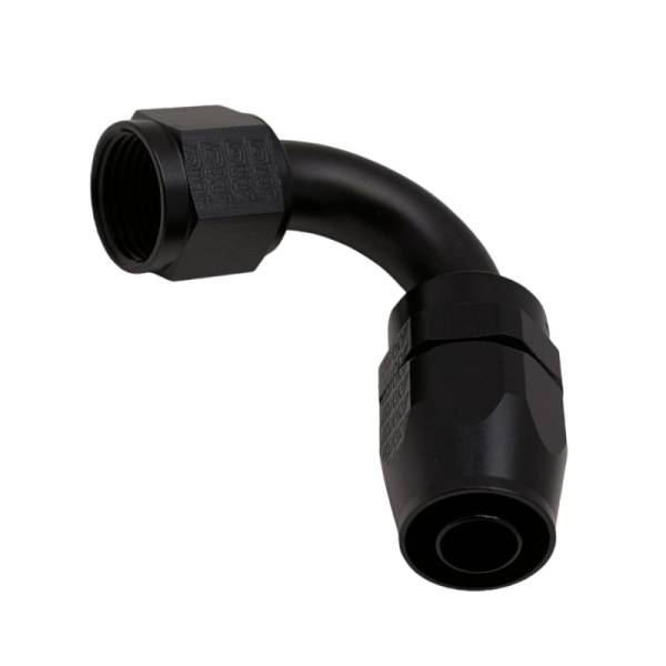 DeatschWerks - DeatschWerks 10AN Female Flare Swivel 120-Degree Hose End CPE - Anodized Matte Black - 6-02-0826-B