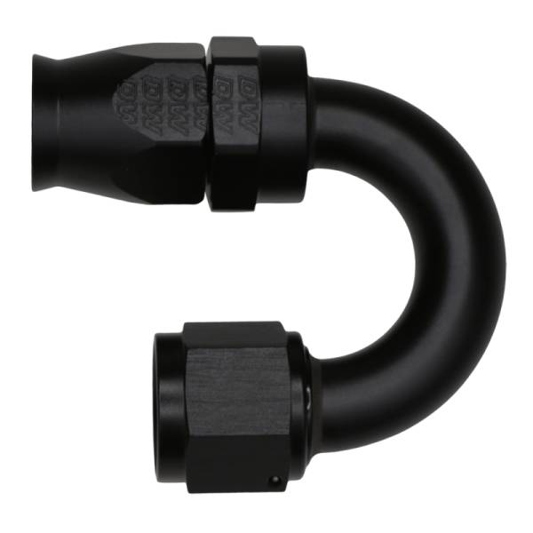 DeatschWerks - DeatschWerks 10AN Female Flare Swivel 180-Degree Hose End CPE - Anodized Matte Black - 6-02-0833-B