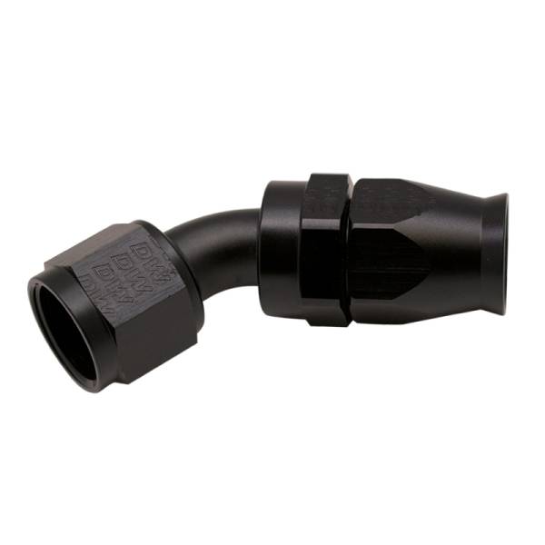 DeatschWerks - DeatschWerks 10AN Female Swivel 45-Degree Hose End PTFE (Incl Olive Insert) - Anodized Matte Black - 6-02-0859-B