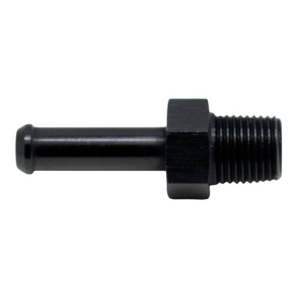 DeatschWerks - DeatschWerks 1/8in NPT Male Thread 1/4in Hose Barb - Anodized Matte Black - 6-02-0915-B