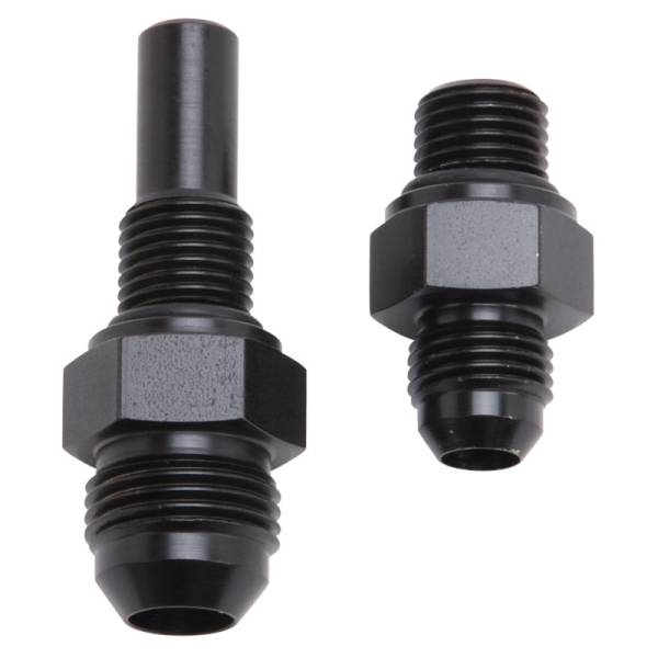 Russell - Russell Performance -6 AN to 4L80 Transmission Ports Adapter Fittings (Qty 2) - Black Zinc - 641390