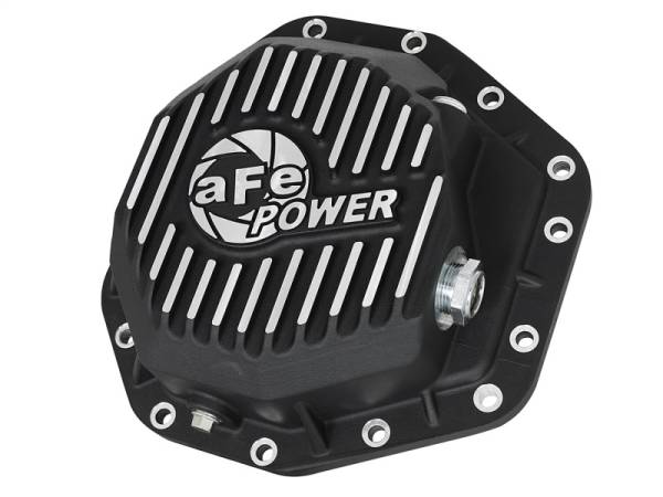 aFe - aFe Power Pro Ser Rear Diff Cover Black w/Mach Fins 2017 Ford Diesel Trucks V8-6.7L(td) Dana M275-14 - 46-70352