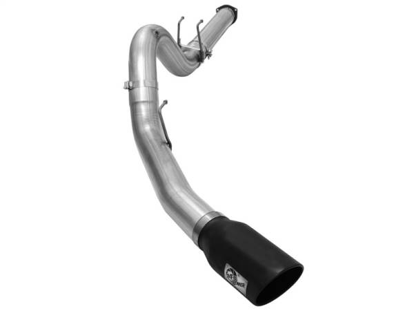 aFe - aFe MACHForce XP Exhaust 5in DPF-Back Stainless Steel Exht 2015 Ford Turbo Diesel V8 6.7L Black Tip - 49-43064-B