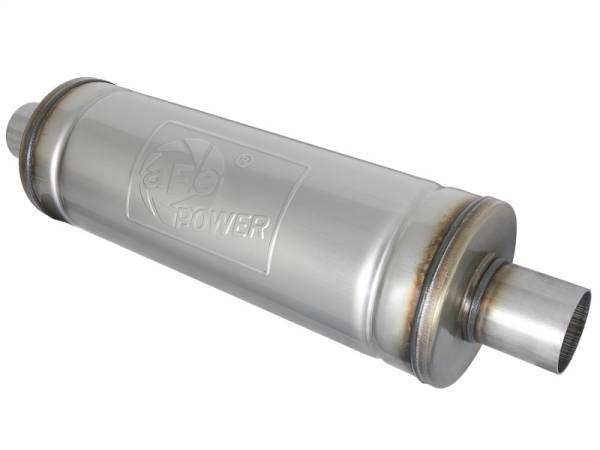 aFe - aFe MACH Force-Xp 409 SS Muffler 2.5in Center/Center 18in L x 6in Dia - Round Body - 49M00021