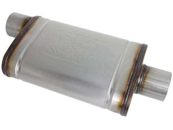 aFe - aFe MACHForce XP SS Muffler 3in Center Inlet / 3in Outlet 9in L x 4in W x 14in Body - 49M00031