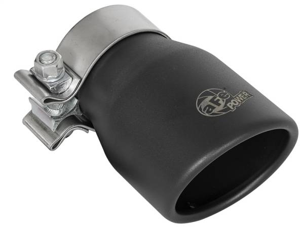 aFe - aFe MACH Force-XP 409 SS Single Wall Universal Clamp On Exhaust Tip - Black - 49T25354-B06