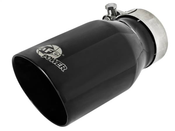 aFe - aFe MACH Force-Xp Universal 409 SS Single-Wall Clamp-On Exhaust Tip - Black - 49T25354-B07