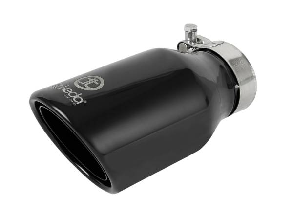 aFe - aFe Takeda 304 Stainless Steel Clamp-On Exhaust Tip 2.5in.Inlet / 4in Outlet - Black - 49T25404-B08