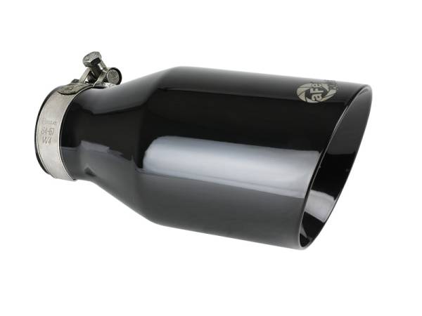 aFe - aFe MACH Force-Xp 409 SS Clamp-On Exhaust Tip 2.5in. Inlet / 4.5in. Outlet / 9in. L - Black - 49T25454-B091