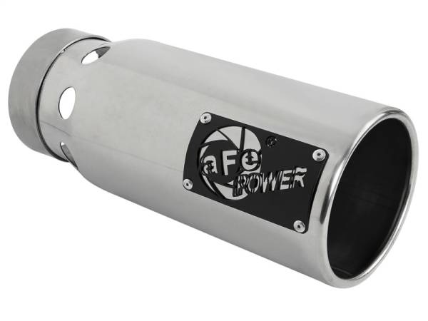 aFe - aFe SATURN 4S 4in SS Intercooled Exhaust Tip - Polished 4in In x 5in Out x 12in L Bolt-On - 49T40501-P122
