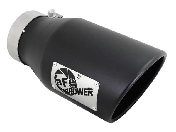 aFe - aFe Diesel Exhaust Tip Bolt On Black 4in Inlex x 6in Outlet x 12in - 49T40601-B12