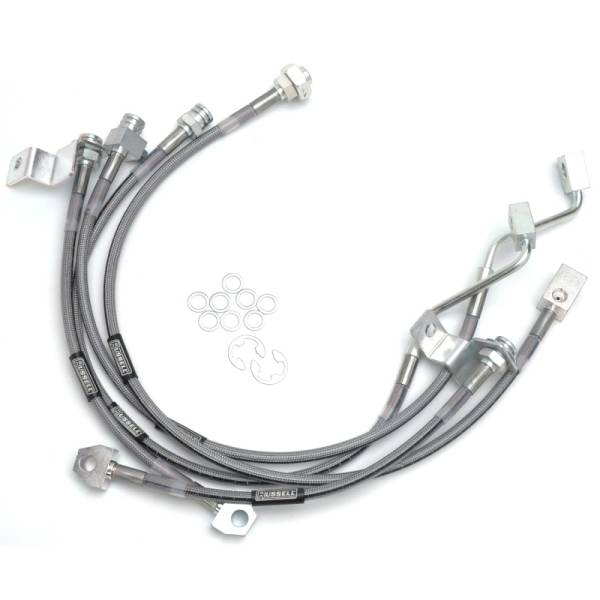 Russell - Russell Performance 99-06 Ford Excursion 4WD with 4in-5.5in lift Brake Line Kit - 696490