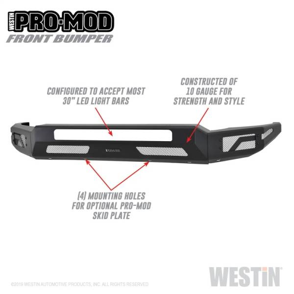 Westin - Westin 2011-2016 Ford F-250/350/450/550 Super Duty Pro-Mod Front Bumper - 58-41205