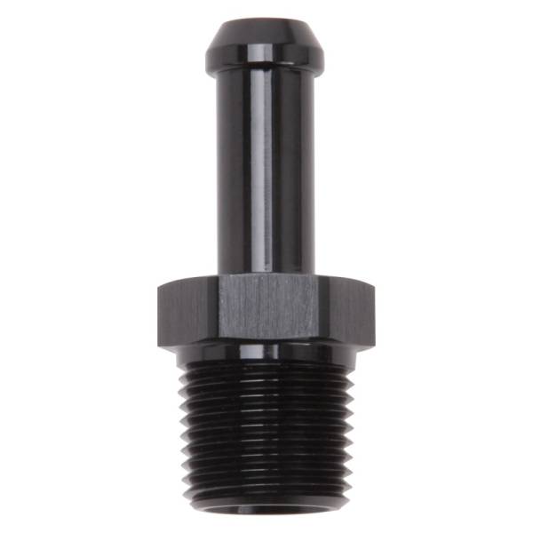 Edelbrock - Edelbrock Hose End Straight 3/8In NPT to 3/8In Barb Black Anodize - 8117